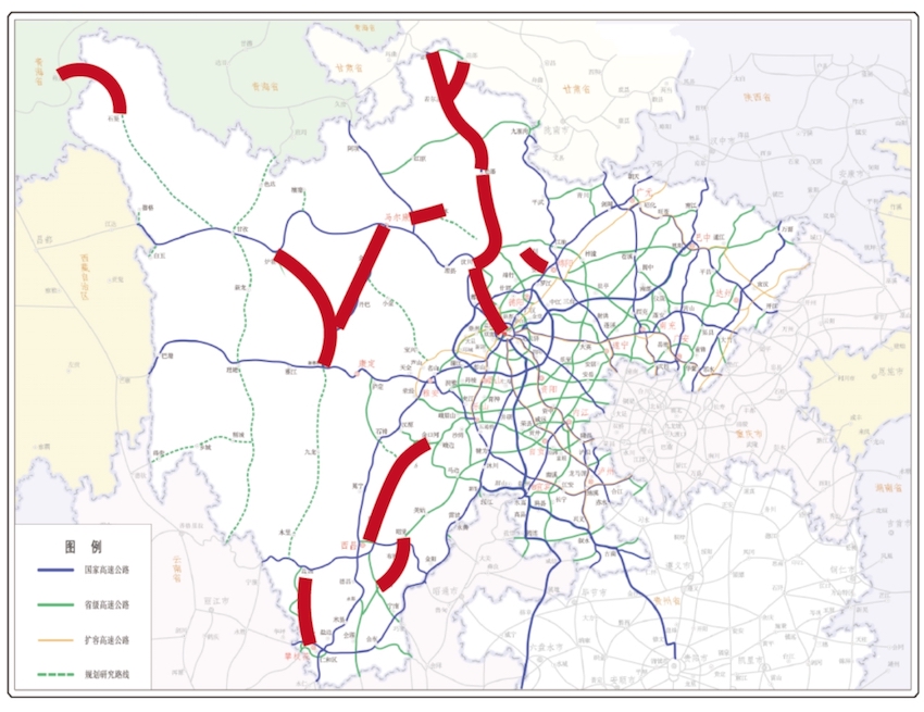 此次參與推介的13個(gè)民族地區(qū)大通道項(xiàng)目示意圖。四川省交通運(yùn)輸廳供圖